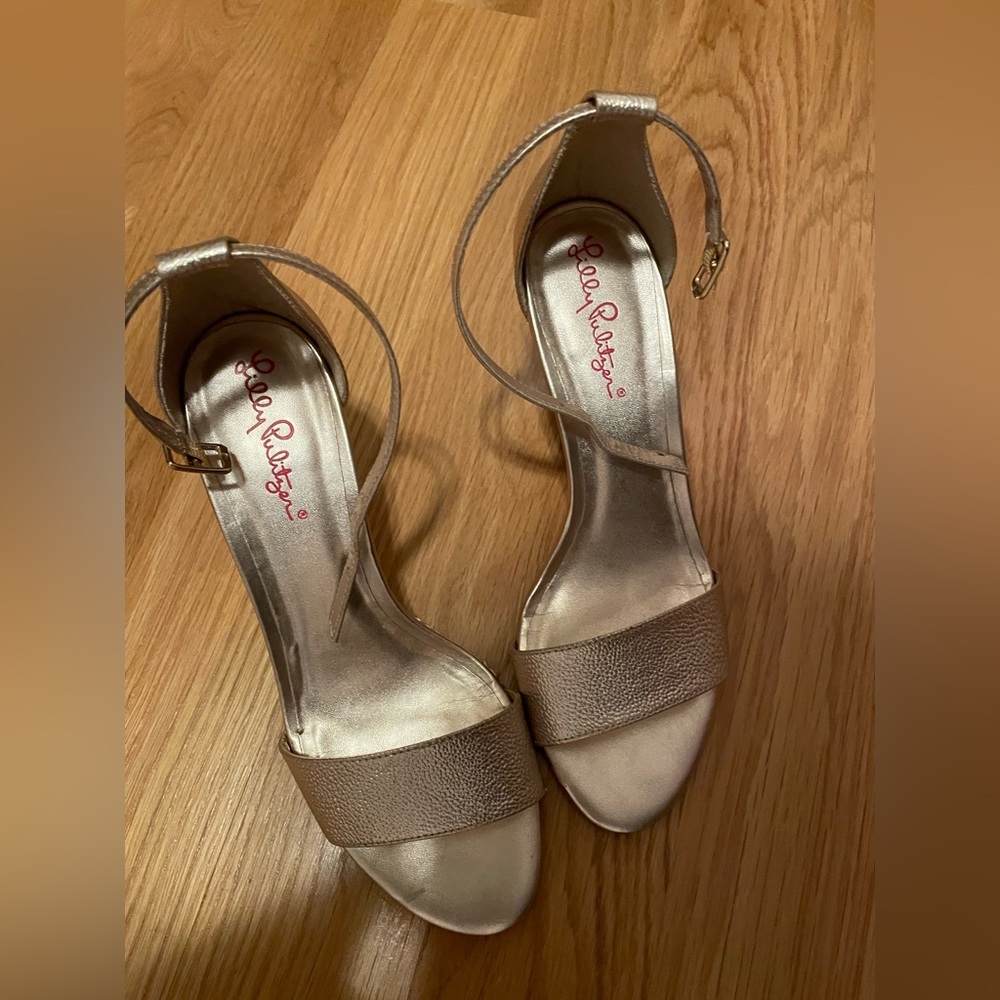 Lilly Pulitzer Bridget Wedge Gold Sandal 7.5